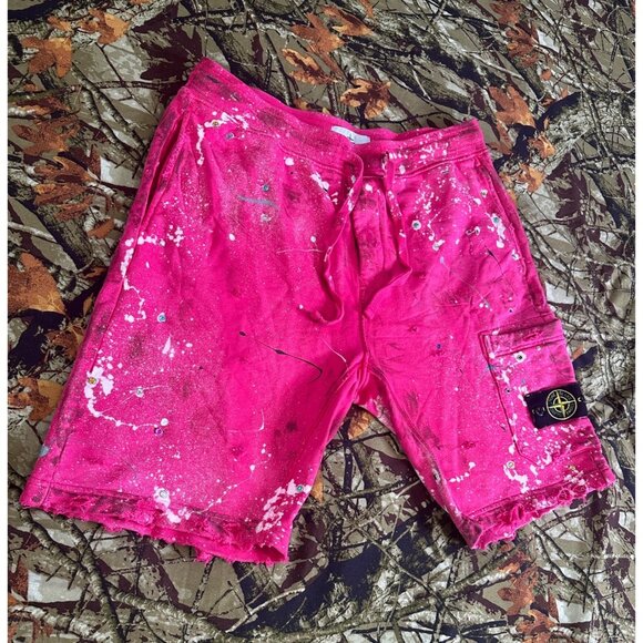 DRO Lab Custom 1/1 ART x  Stone Island Sweat Shorts - Picture 2 of 16
